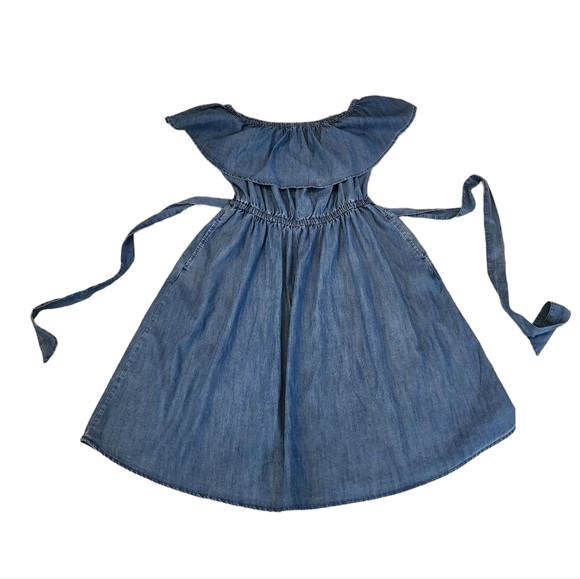 Lane Bryant On/Off Shoulder Blue Chambray Belted Dress Side Pockets Sz 14/16 1X - Picture 10 of 14